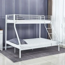 DOUBLE Deck Bed (140x190+90x190)cm Metal White