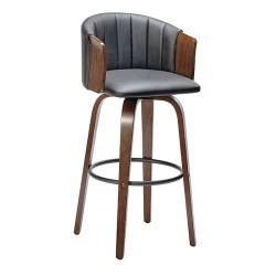 ENZO Bar Stool Walnut/Pu Black