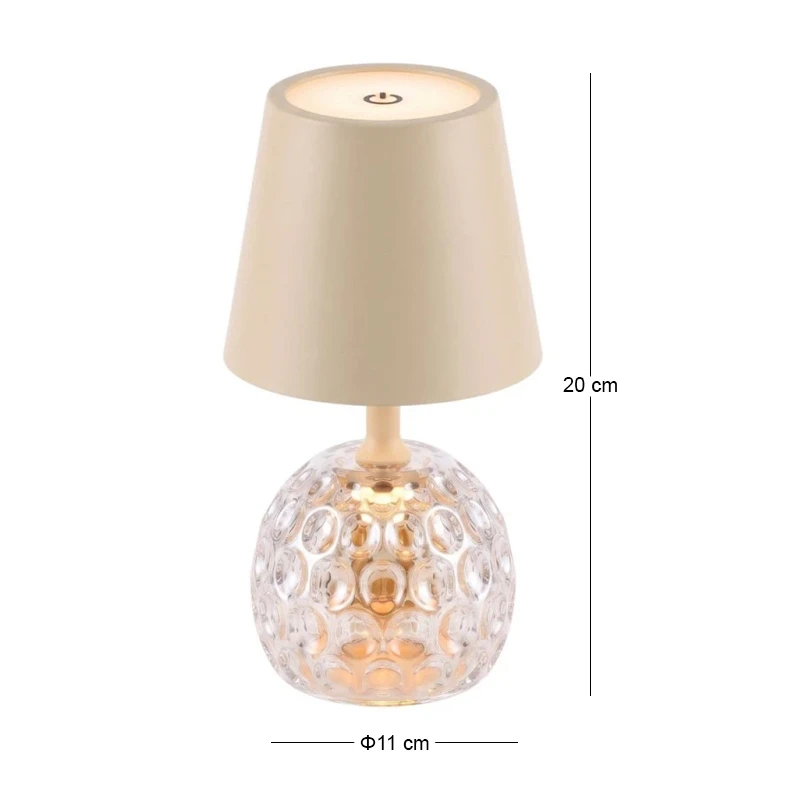 RECHARGEABLE OFF-WHITE TABLE LED LIGHT WITH 3 LIGHTING PROGRAMS  D11Χ35.5CM