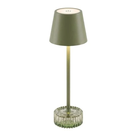 RECHARGEABLE OFF WHITE METAL TABLE LED LIGHT WITH 3 LIGHTING PROGRAMS  D11Χ35.5CM