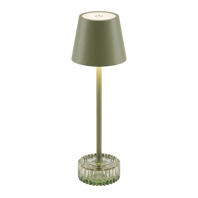 RECHARGEABLE OFF WHITE METAL TABLE LED LIGHT WITH 3 LIGHTING PROGRAMS  D11Χ35.5CM