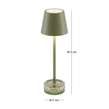 RECHARGEABLE OFF WHITE METAL TABLE LED LIGHT WITH 3 LIGHTING PROGRAMS  D11Χ35.5CM
