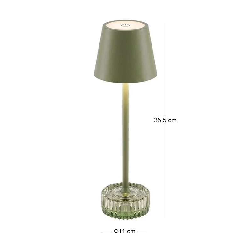 RECHARGEABLE OFF WHITE METAL TABLE LED LIGHT WITH 3 LIGHTING PROGRAMS  D11Χ35.5CM
