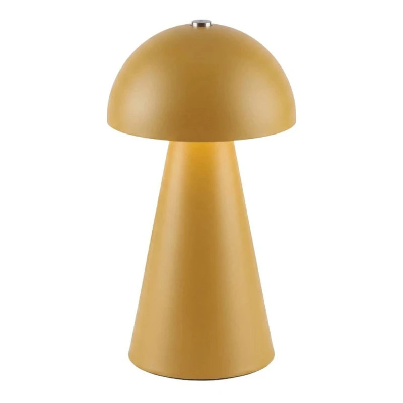 RECHARGEABLE MUSHROOM TABLE LED LIGHT IN YELLOW COLOR WITH 3 LIGHTING PROGRAMS 10X10X19CM