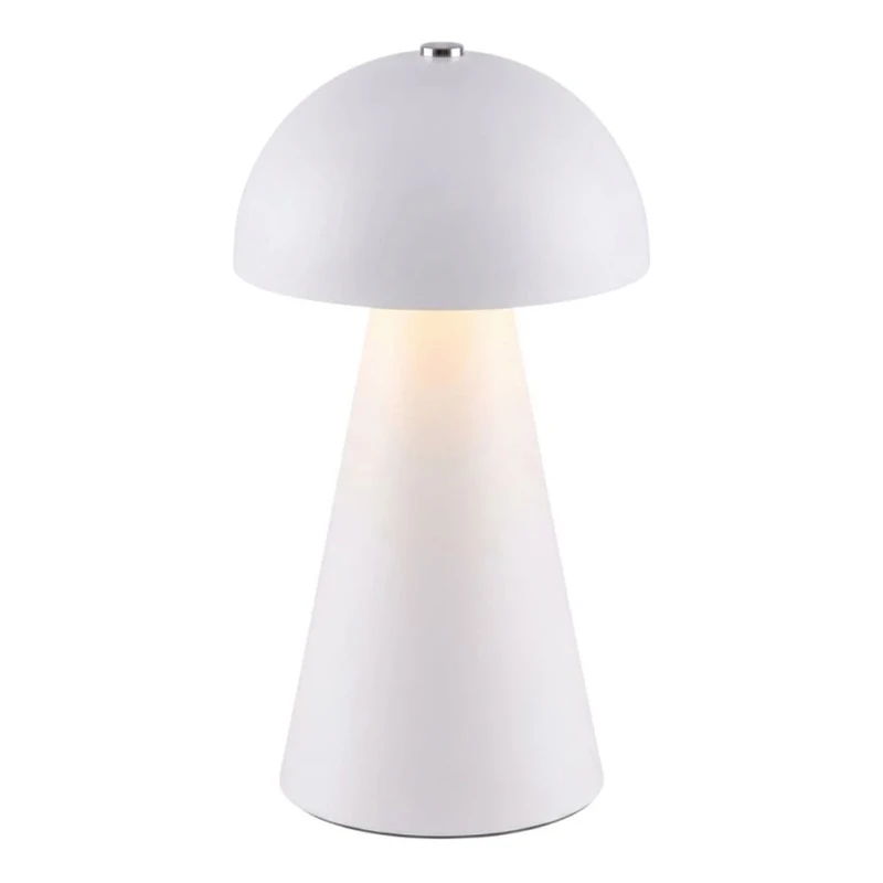 RECHARGEABLE MUSHROOM TABLE LED LIGHT IN WHITE COLOR WITH 3 LIGHTING PROGRAMS 10X10X19CM