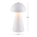 RECHARGEABLE MUSHROOM TABLE LED LIGHT IN WHITE COLOR WITH 3 LIGHTING PROGRAMS 10X10X19CM