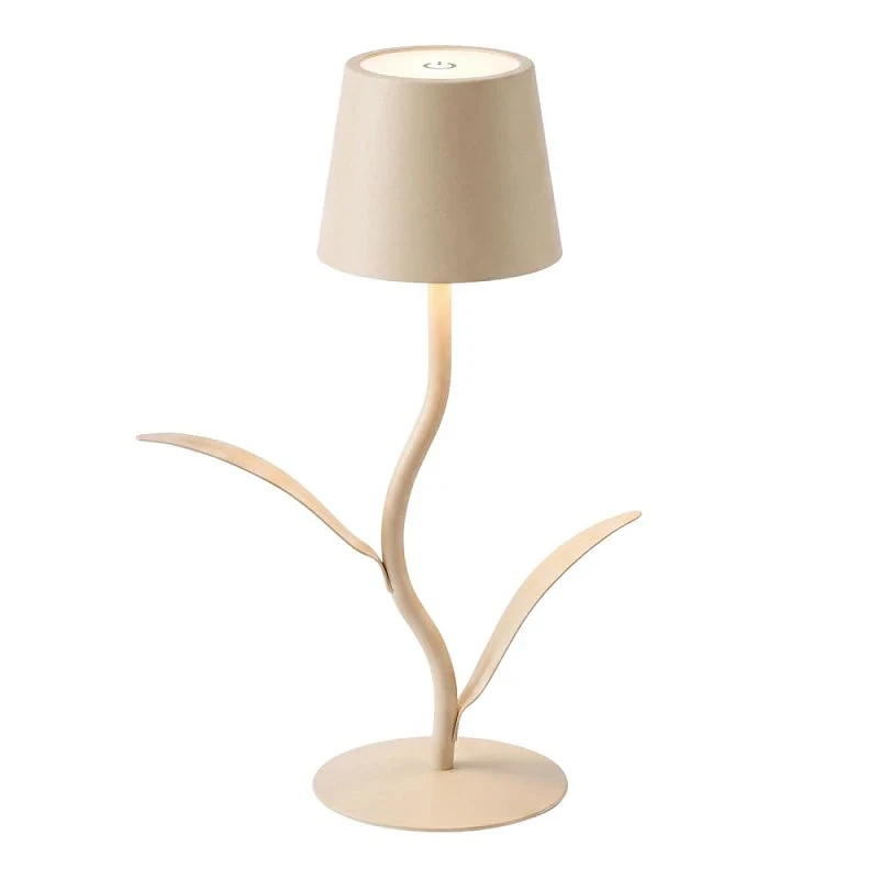 RECHARGEABLE WHITE LED TABLE LIGHT WITH  3 LIGHTING PROGRAMS IN FLOWER SHAPE D10X27CM