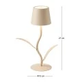 RECHARGEABLE WHITE LED TABLE LIGHT WITH  3 LIGHTING PROGRAMS IN FLOWER SHAPE D10X27CM