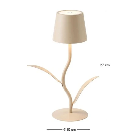 RECHARGEABLE WHITE LED TABLE LIGHT WITH  3 LIGHTING PROGRAMS IN FLOWER SHAPE D10X27CM