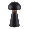 RECHARGEABLE MUSHROOM TABLE LIGHT IN BLACK COLOR WITH 3 LIGHTING PROGRAMS 10X10X19CM