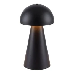 RECHARGEABLE MUSHROOM TABLE LIGHT IN BLACK COLOR WITH 3 LIGHTING PROGRAMS 10X10X19CM RECHARGEABLE MUSHROOM TABLE LIGHT IN BLACK COLOR WITH 3 LIGHTING PROGRAMS 10X10X19CM