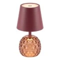RECHARGEABLE BURGUNDY TABLE LED LIGHT WITH 3 LIGHTING PROGRAMS  D11Χ35.5CM
