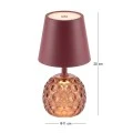 RECHARGEABLE BURGUNDY TABLE LED LIGHT WITH 3 LIGHTING PROGRAMS  D11Χ35.5CM
