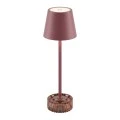 RECHARGEABLE BURGUNDY METAL TABLE LIGHT WITH 3 LIGHTING PROGRAMS  D11Χ35.5CM