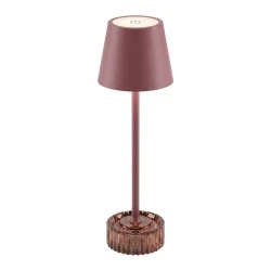 RECHARGEABLE BURGUNDY METAL TABLE LIGHT WITH 3 LIGHTING PROGRAMS D11Χ35.5CM RECHARGEABLE BURGUNDY METAL TABLE LIGHT WITH 3 LIGHTING PROGRAMS D11Χ35.5CM