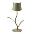 RECHARGEABLE GREEN LED TABLE LIGHT WITH  3 LIGHTING PROGRAMS IN FLOWER SHAPE D10X27CM