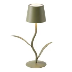 RECHARGEABLE GREEN LED TABLE LIGHT WITH 3 LIGHTING PROGRAMS IN FLOWER SHAPE D10X27CM RECHARGEABLE GREEN LED TABLE LIGHT WITH 3 LIGHTING PROGRAMS IN FLOWER SHAPE D10X27CM