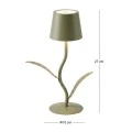 RECHARGEABLE GREEN LED TABLE LIGHT WITH  3 LIGHTING PROGRAMS IN FLOWER SHAPE D10X27CM