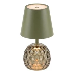 RECHARGEABLE GREEN TABLE LED LIGHT WITH 3 LIGHTING PROGRAMS D11Χ35.5CM RECHARGEABLE GREEN TABLE LED LIGHT WITH 3 LIGHTING PROGRAMS D11Χ35.5CM