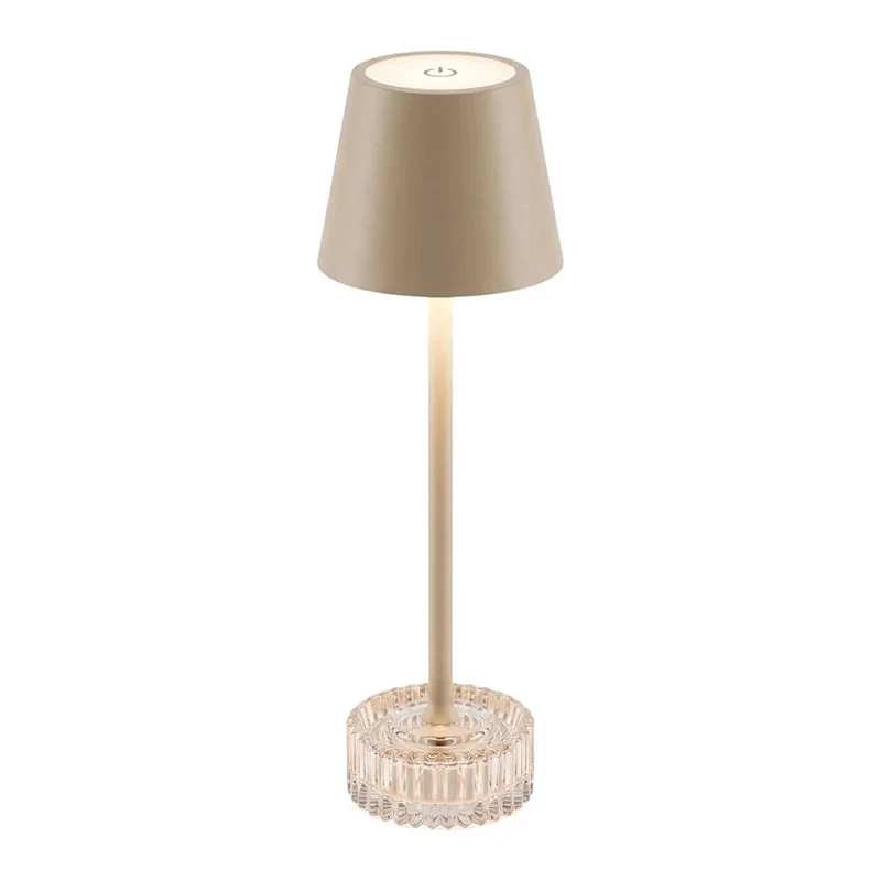 RECHARGEABLE GREEN METAL TABLE LED LIGHT WITH 3 LIGHTING PROGRAMS  D11Χ35.5CM