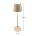 RECHARGEABLE GREEN METAL TABLE LED LIGHT WITH 3 LIGHTING PROGRAMS  D11Χ35.5CM