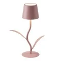 RECHARGEABLE PINK LED TABLE LIGHT WITH  3 LIGHTING PROGRAMS IN FLOWER SHAPE D10X27CM