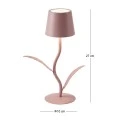 RECHARGEABLE PINK LED TABLE LIGHT WITH  3 LIGHTING PROGRAMS IN FLOWER SHAPE D10X27CM