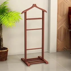 Beta Megapap wooden floor hanger in walnut color 48x35x120cm. Beta Megapap wooden floor hanger in walnut color 48x35x120cm.