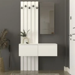 Kanso Megapap melamine coat stand in white color 100x35x19637cm. Kanso Megapap melamine coat stand in white color 100x35x19637cm.