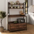 Severo Megapap metallic kitchen cabinet in black - smoked walnut color 101x36x160cm.