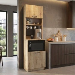 Έπιπλο κουζίνας Tuco 1 Megapap χρώμα sapphire oak 53,8x40x180εκ.