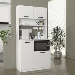 Έπιπλο κουζίνας Tuco 2 Megapap χρώμα λευκό 90x40x180εκ.