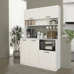 Έπιπλο κουζίνας Tuco 3 Megapap χρώμα λευκό 123,8x40x180εκ.