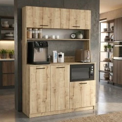 Tuco 3 Megapap melamine kitchen furniture in sapphire oak color 123.8x40x180cm. Tuco 3 Megapap melamine kitchen furniture in sapphire oak color 123.8x40x180cm.
