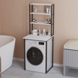Bobby Megapap metal - melamine washing machine furniture in white color 67x60x178cm. Bobby Megapap metal - melamine washing machine furniture in white color 67x60x178cm.