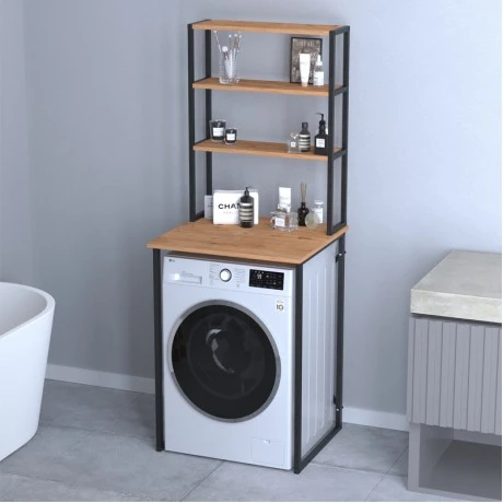 Bobby Megapap metal - melamine washing machine furniture in pine oak color 67x60x178cm.