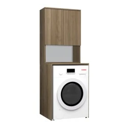 Έπιπλο πλυντηρίου Cozen Megapap χρώμα καρυδί 65x60x178εκ.