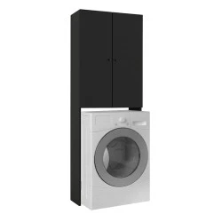 Έπιπλο πλυντηρίου Romme Megapap χρώμα μαύρο 65x27,1x180εκ.