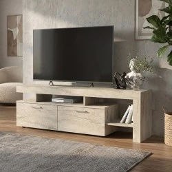 Έπιπλο τηλεόρασης Acnes Megapap χρώμα travertine 160x40x53εκ.