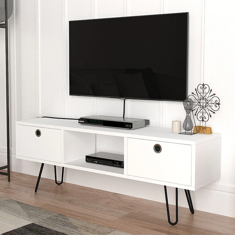 Έπιπλο τηλεόρασης Aversa Megapap χρώμα λευκό 120x29,5x43εκ.