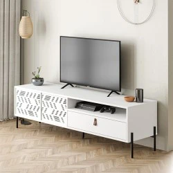 Έπιπλο τηλεόρασης Dionysos Megapap χρώμα λευκό 170x45x48,6εκ.