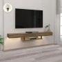 Έπιπλο τηλεόρασης επιτοίχιο Albares Megapap με LED χρώμα καρυδί 150x29,6x22εκ.