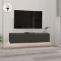 Έπιπλο τηλεόρασης επιτοίχιο Aristo Megapap με LED χρώμα ανθρακί 135x31,6x25εκ.
