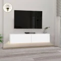 Έπιπλο τηλεόρασης επιτοίχιο Aristo Megapap με LED χρώμα λευκό 135x31,6x25εκ.