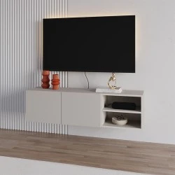 Conrad Megapap melamine wall mounted tv stand in sandstone color 140x35x38cm. Conrad Megapap melamine wall mounted tv stand in sandstone color 140x35x38cm.