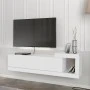 Volare Megapap melamine wall TV cabinet  in white color 150x29,6x38,6cm.