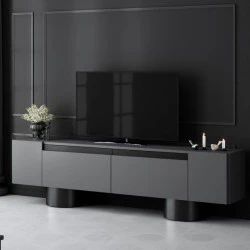 Έπιπλο τηλεόρασης Haven Megapap χρώμα ανθρακί 180x30x50εκ.