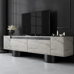 Έπιπλο τηλεόρασης Haven Megapap χρώμα travertine 180x30x50εκ.