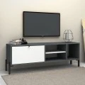Έπιπλο τηλεόρασης Hedda Megapap χρώμα γκρι - λευκό 160x35x50εκ.