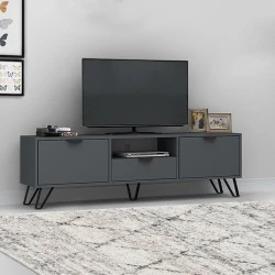 Jasmine Megapap melamine TV furniture in grey color 170x35x50cm. Jasmine Megapap melamine TV furniture in grey color 170x35x50cm.